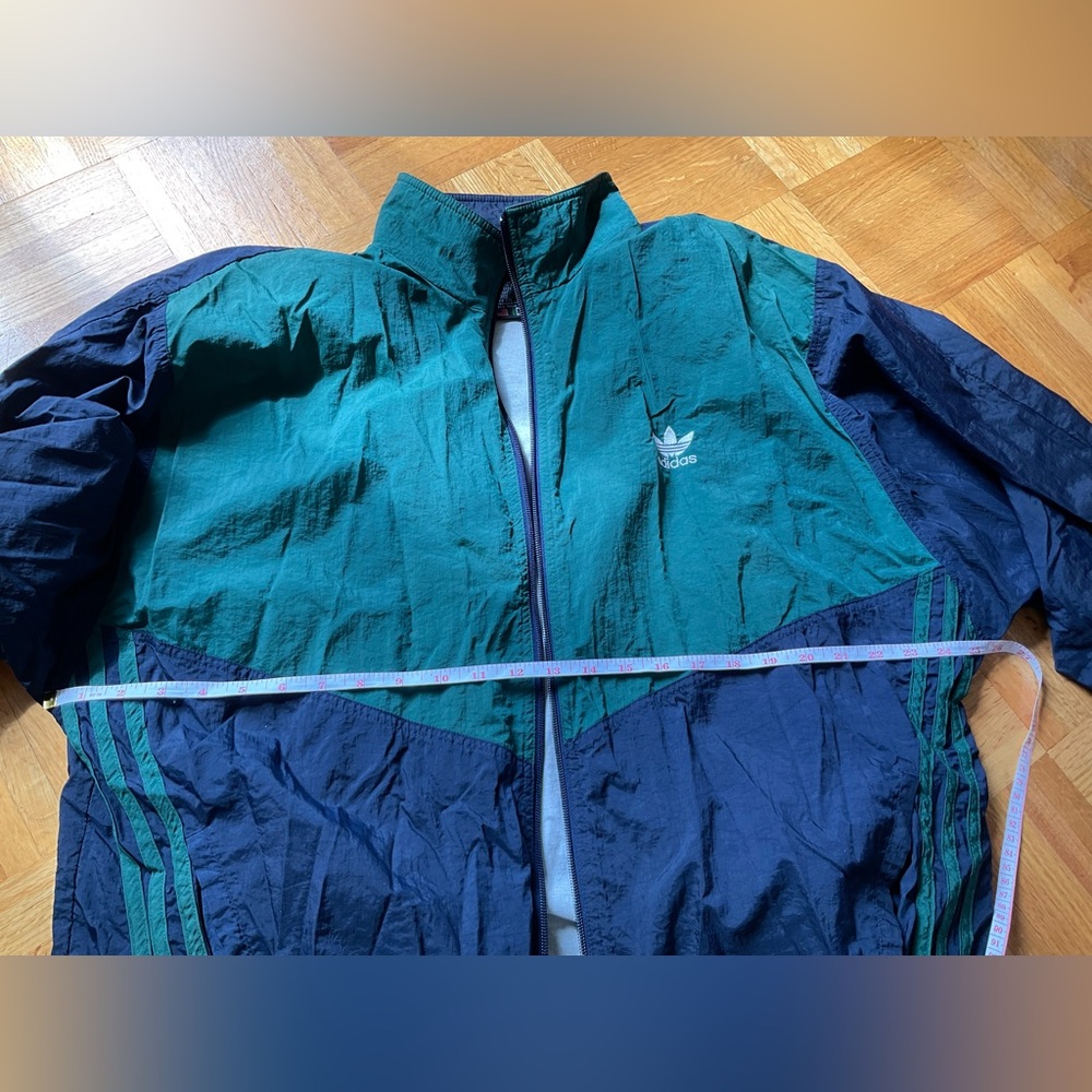 90s Adidas Jacket Colorblocks Green & Navy - Picture 13 of 13